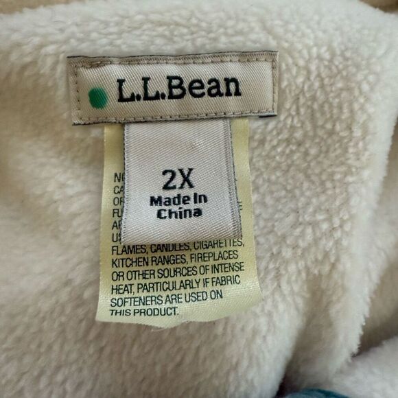 L.L. Bean Women's Fleece-Lined Flannel Shirt Button Up Sage Lavender Plaid $90 2 - Picture 5 of 6